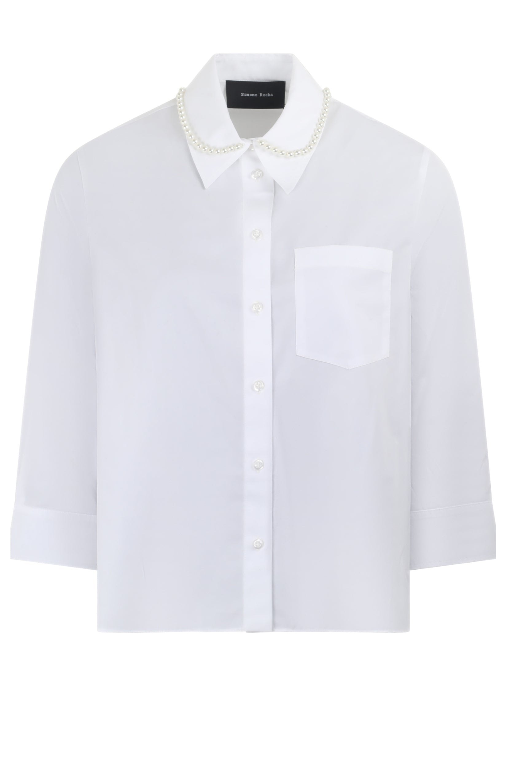 CROPPED MASCULINE SHIRT W/ EMB