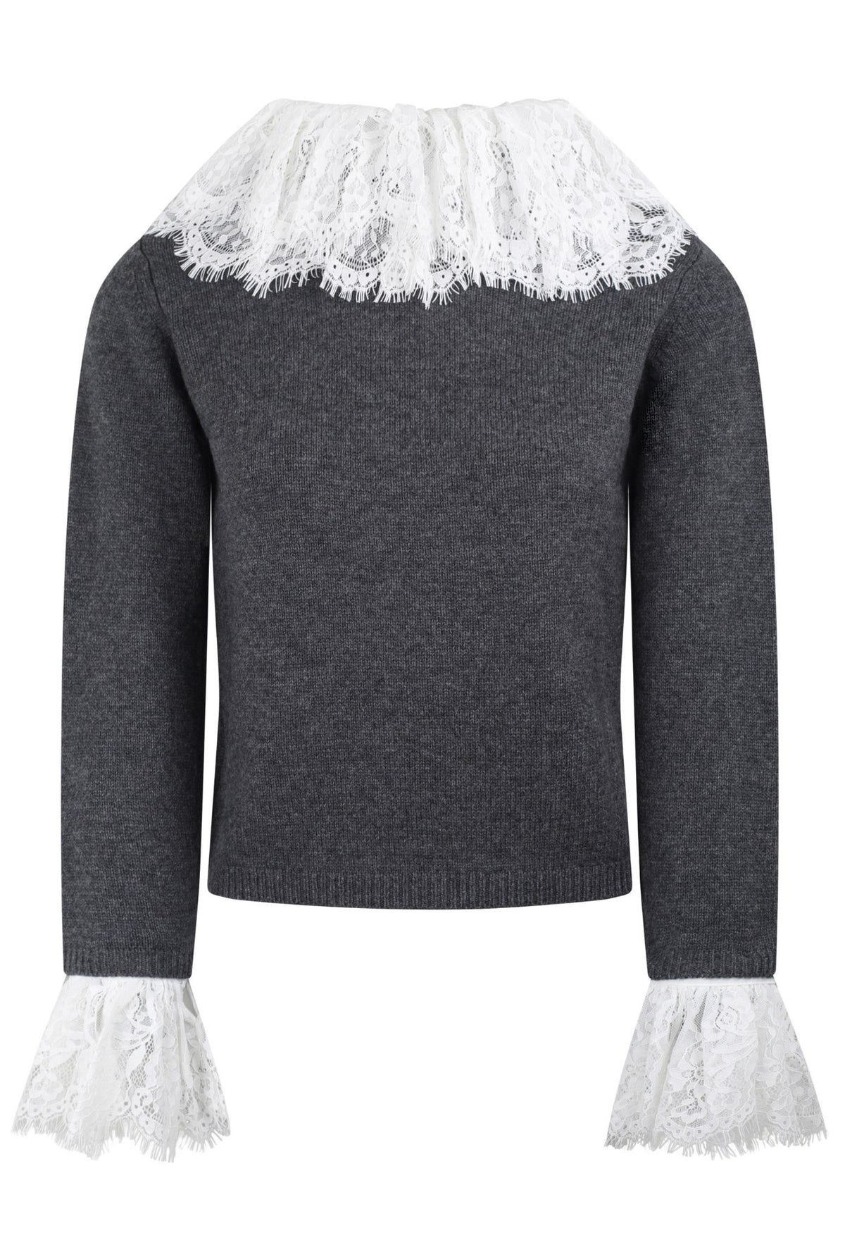 Wool Cashmere Lace Knit Grey