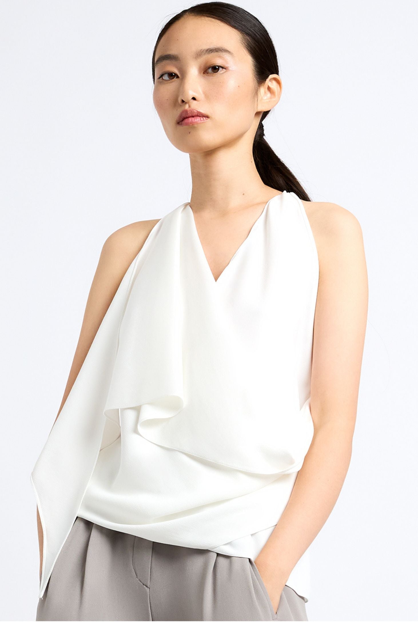 ASIDIAE TRANSFORMER BLOUSE WHITE