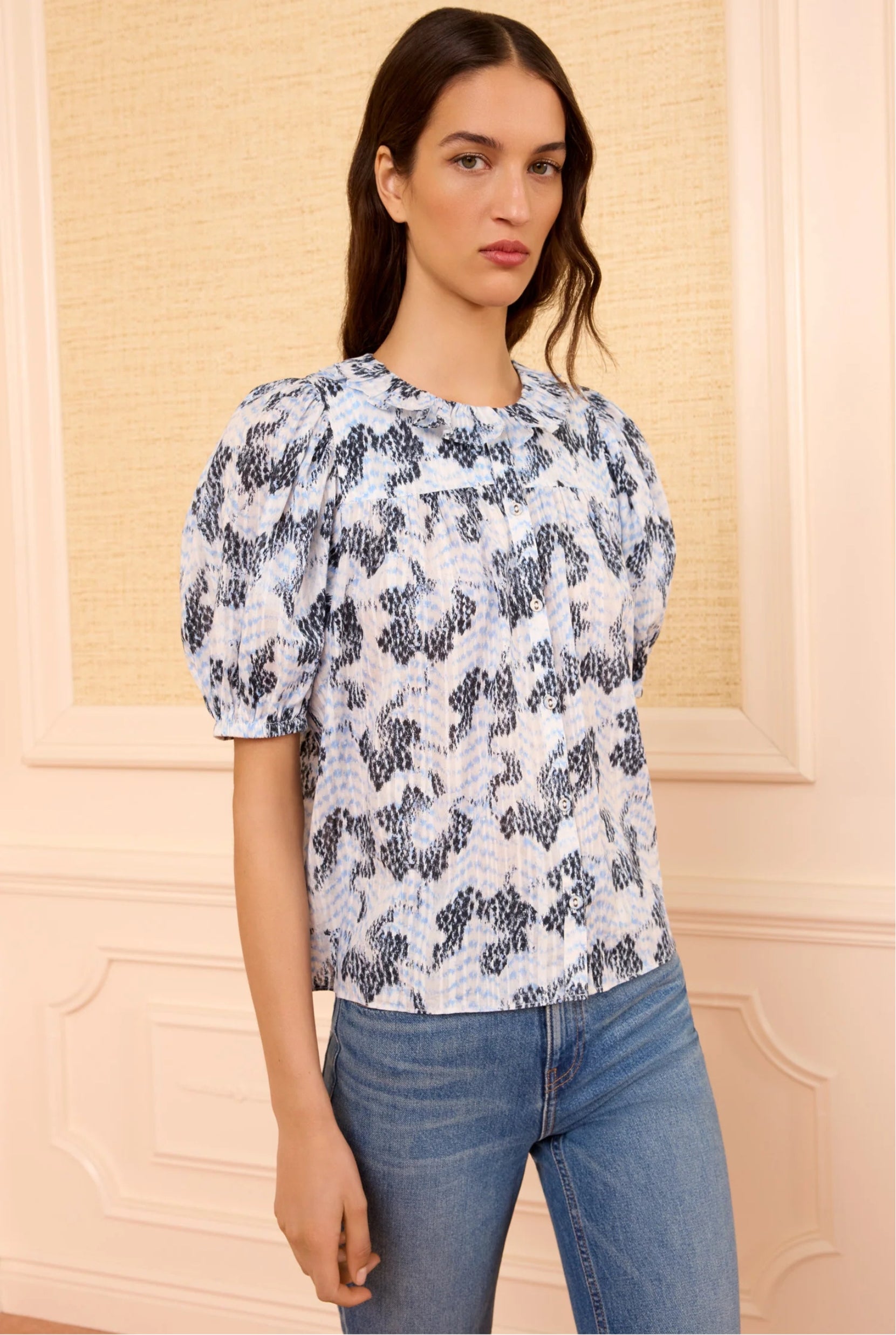 Amaria SS Cotton Top Ciel