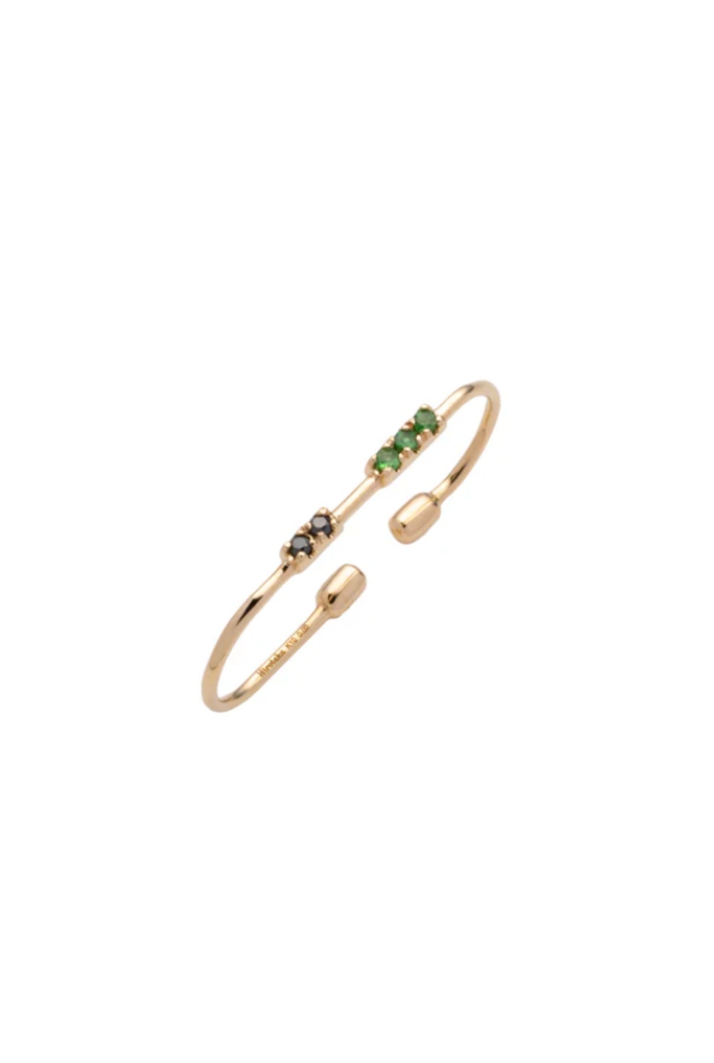 Miró Green Garnet & Black Diamond Ear Cuff M Size