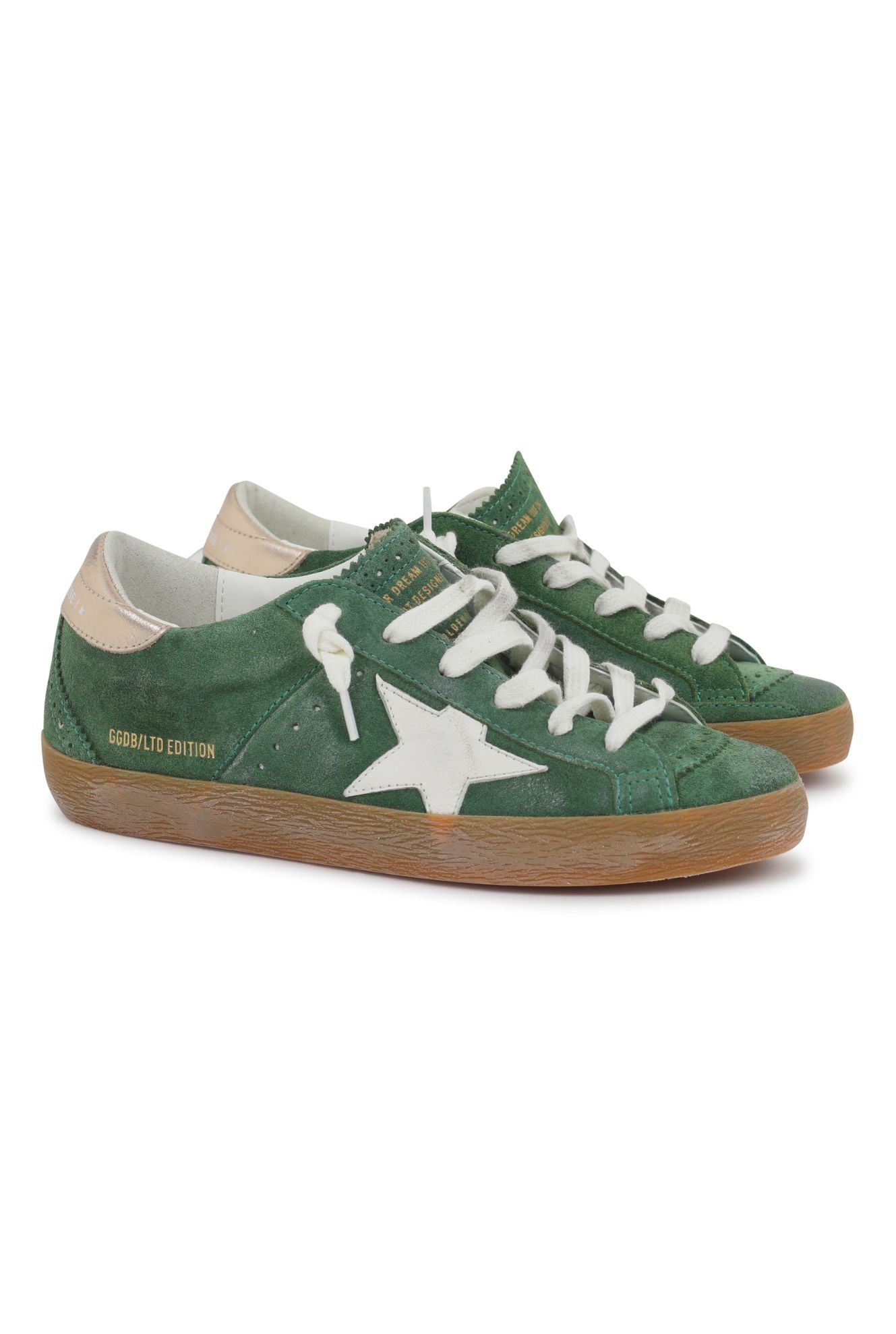 SUPER STAR WITH SPUR AND STICH AND DOWN ON QUARTER SUEDE UPPER NAPPA STAR LAMINATED HEEL