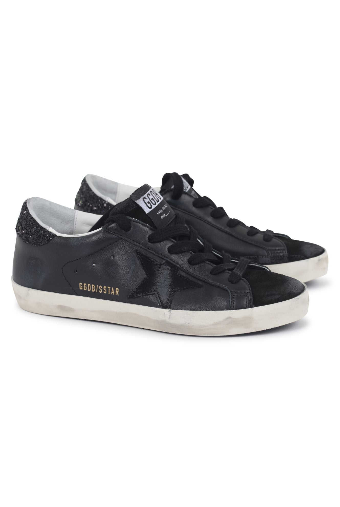 SUPER-STAR NAPPA UPPER SUEDE TOE AND STAR GLITTER HEEL