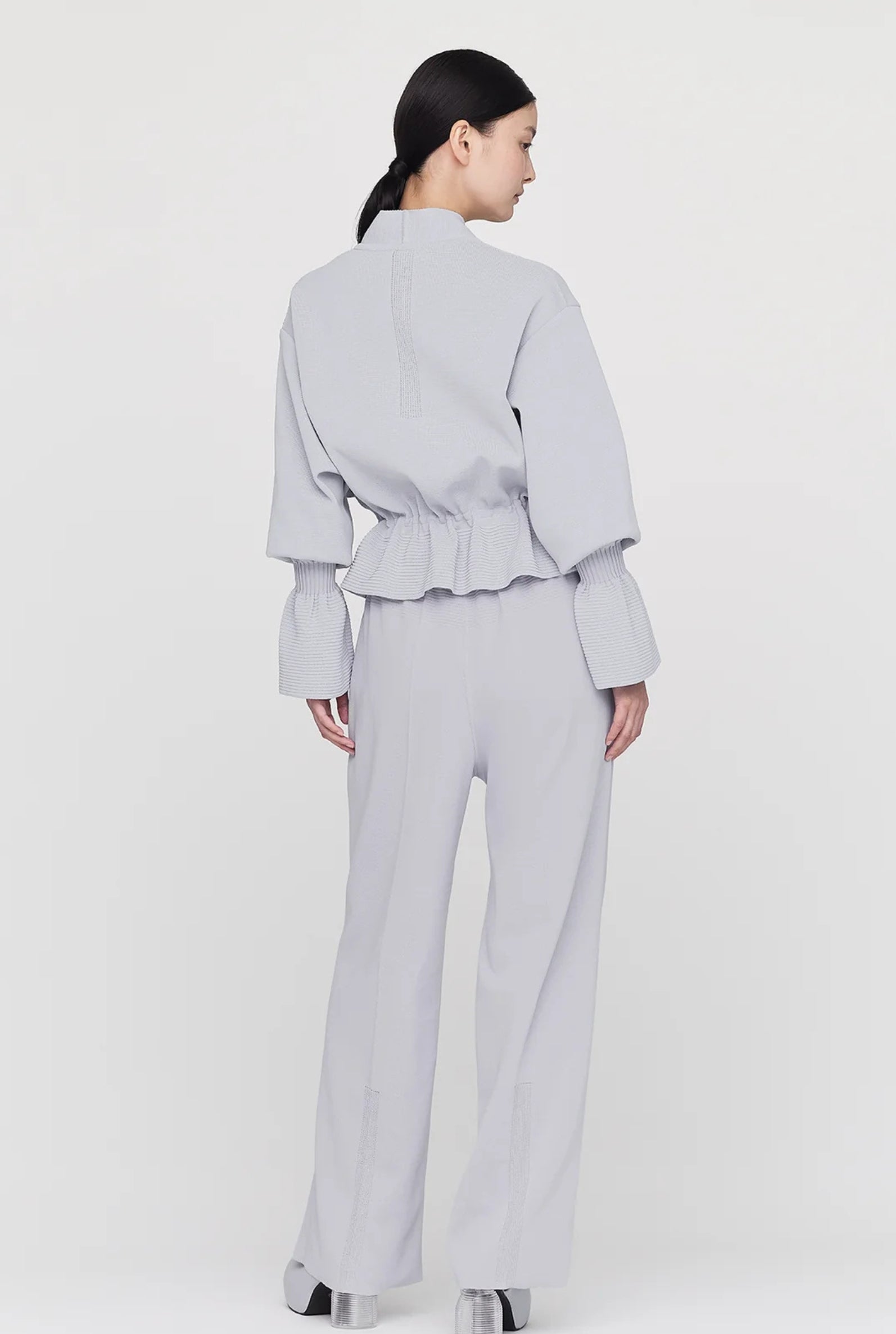 Milan Marie Sleeved Cropped Blouson Haze Grey