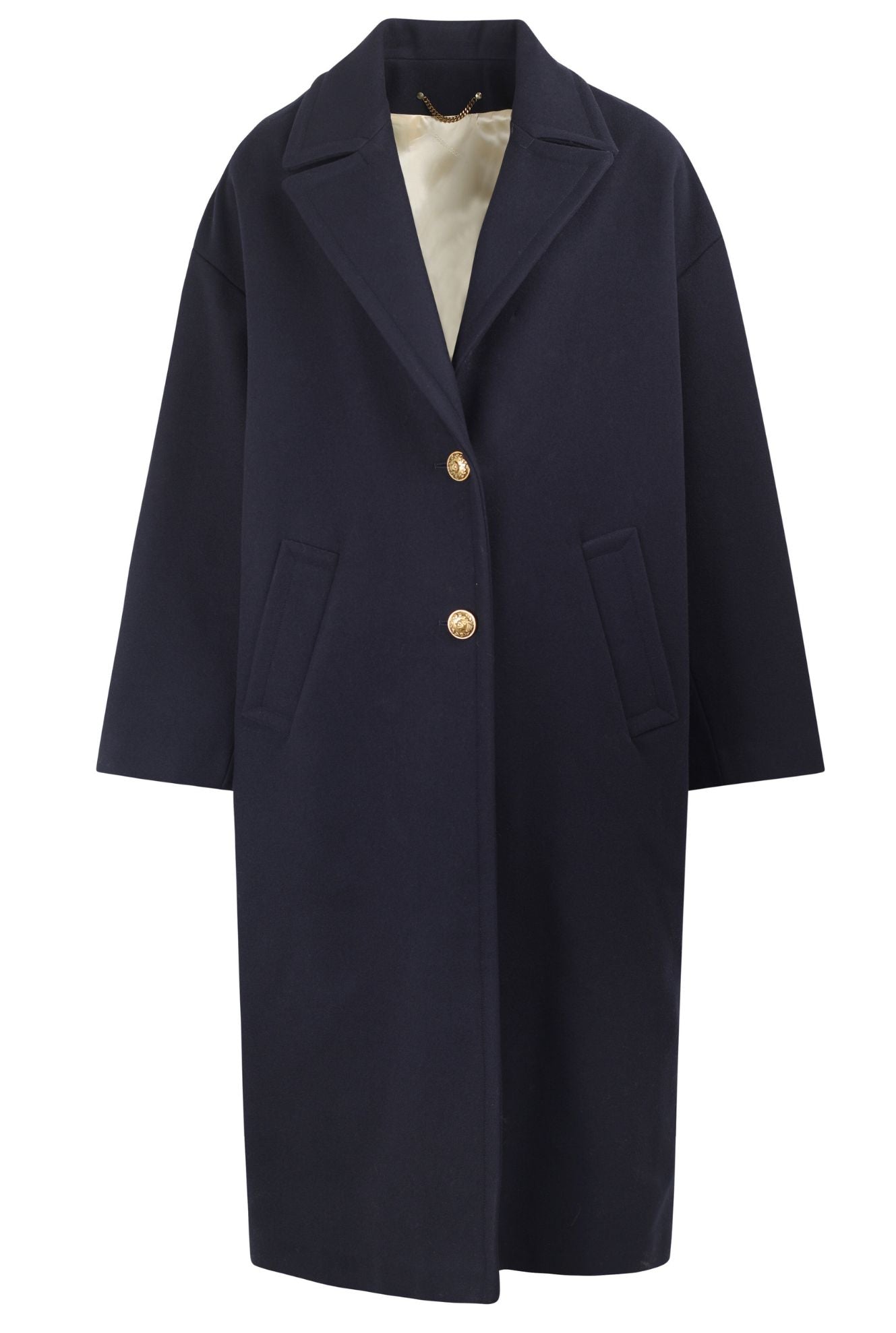 GOLDEN W'S COCOON COAT COMPACT CLOTH WOOL BLEND