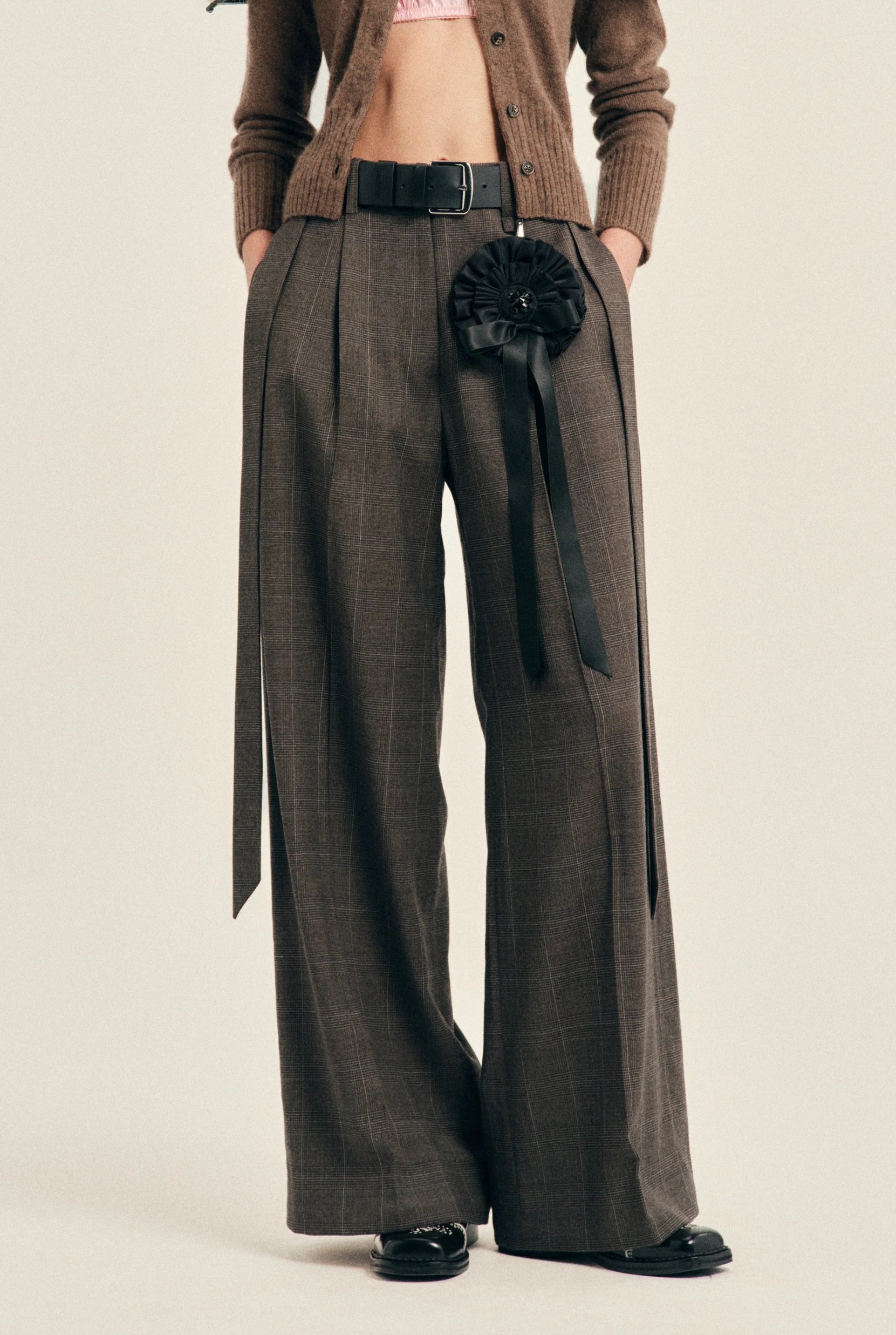WIDE LEG SASH TROUSERS