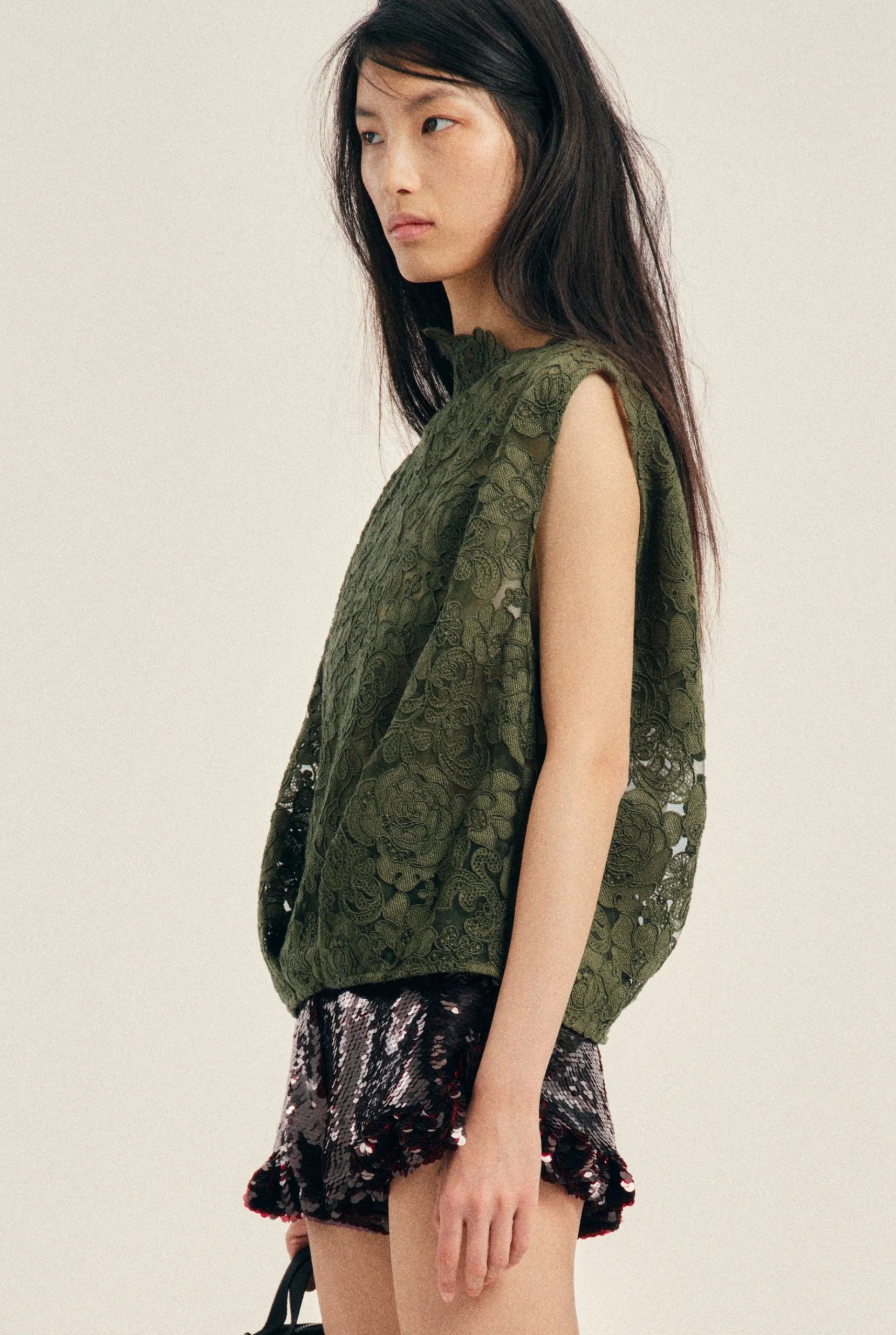 BOXY SMOCK TOP KHAKI