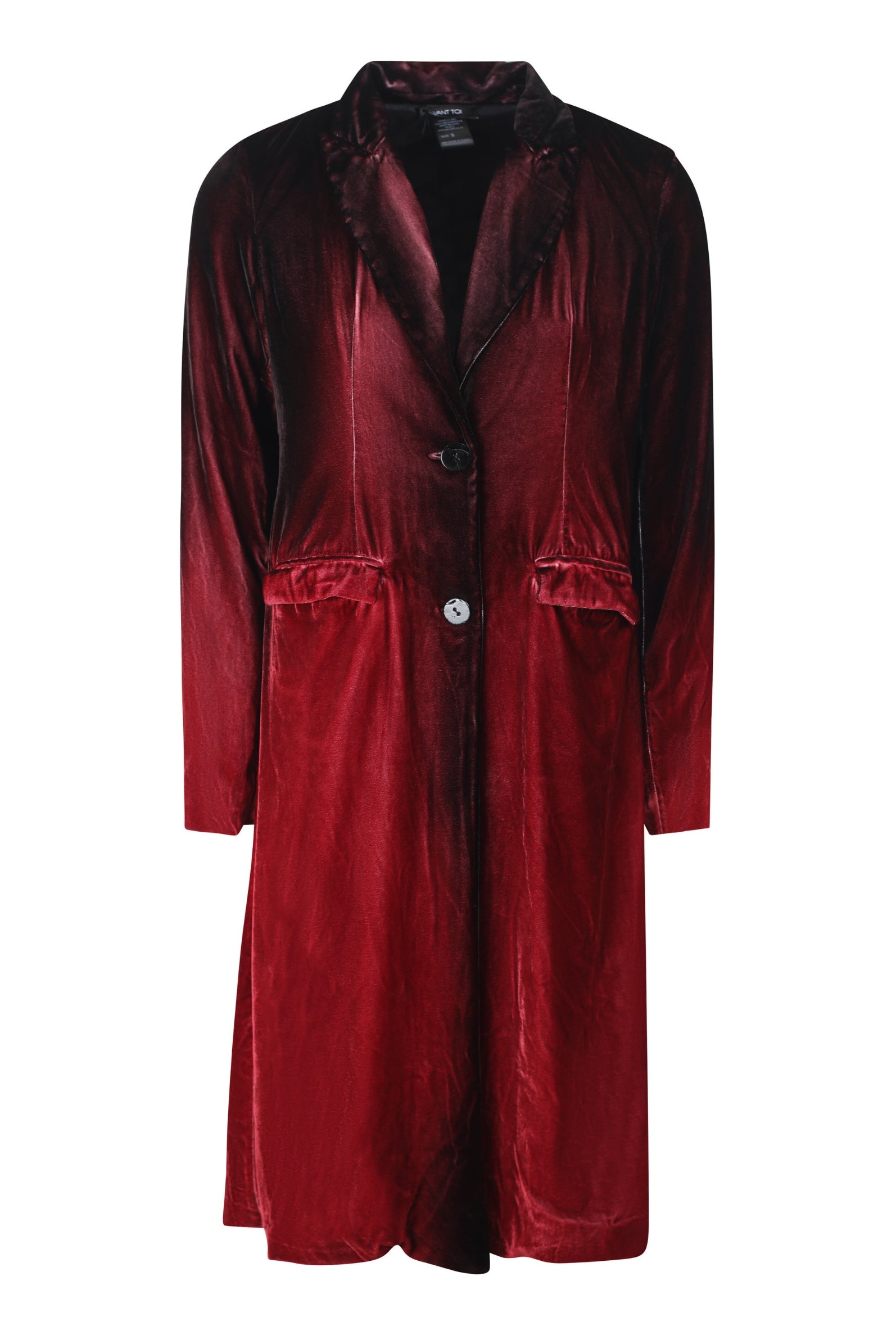 STRETCH VELVET COAT W/ BLACK SHADOW WINE