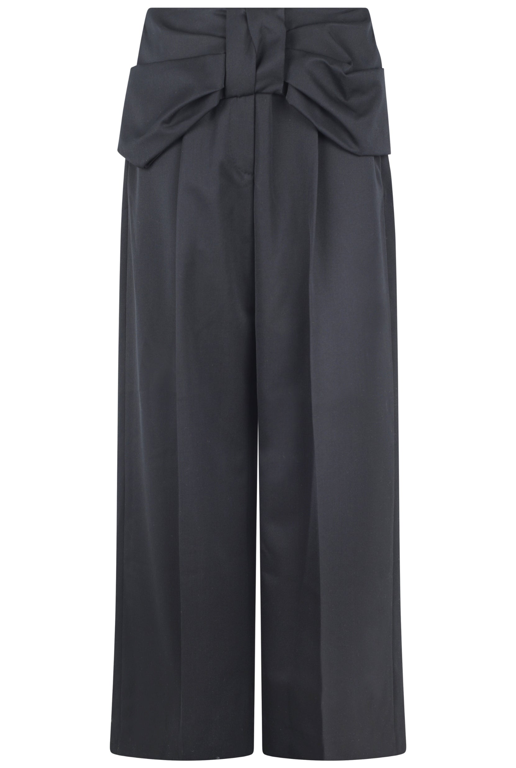 BOW WAIST WIDE LEG TROUSERS