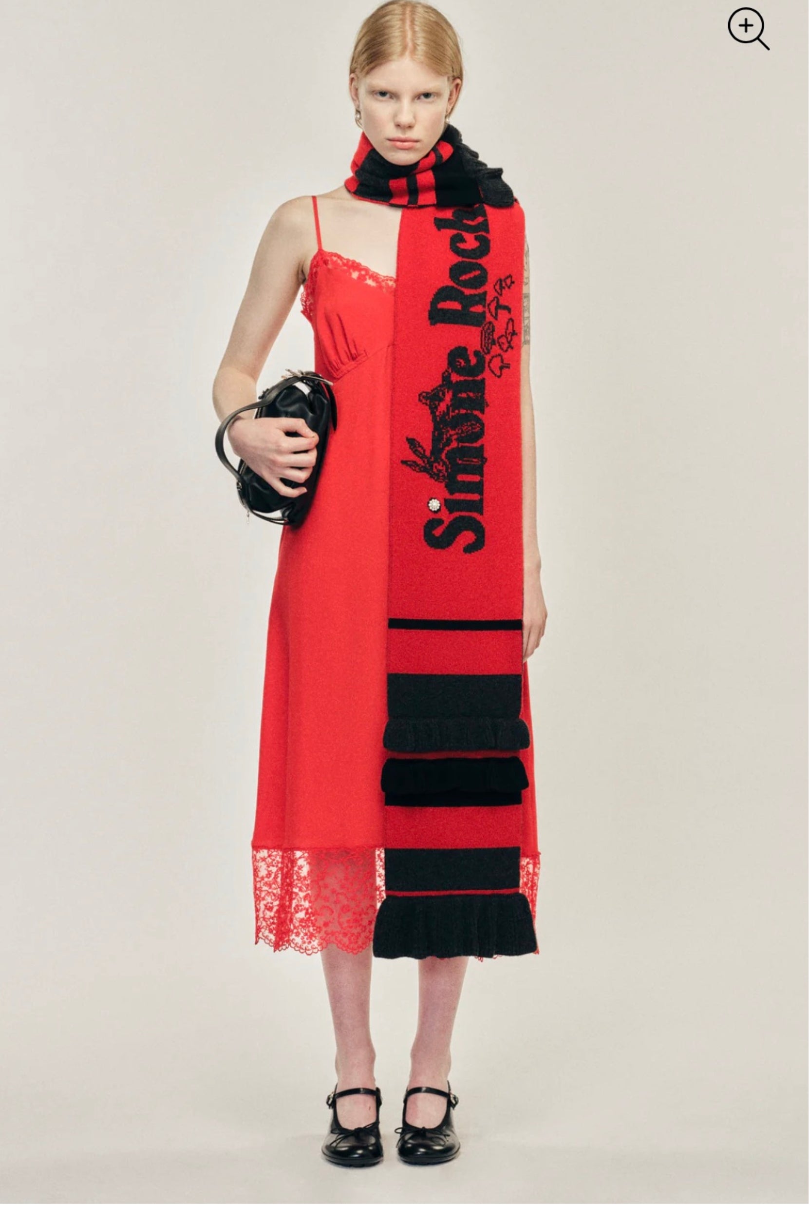 SLIP DRESS W/ DEEP LACE TRIM