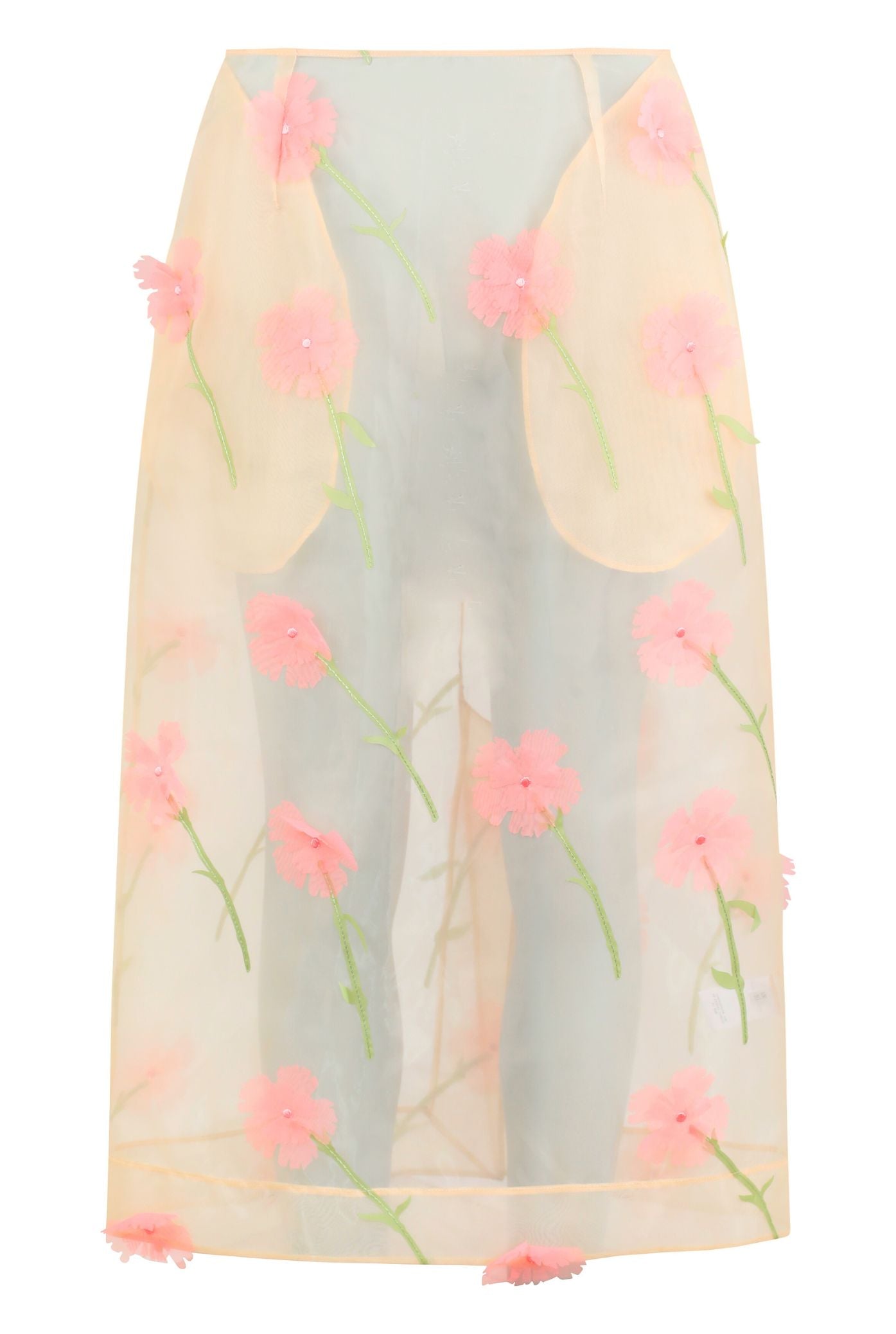 SHEER ORGANZA PENCIL SKIRT