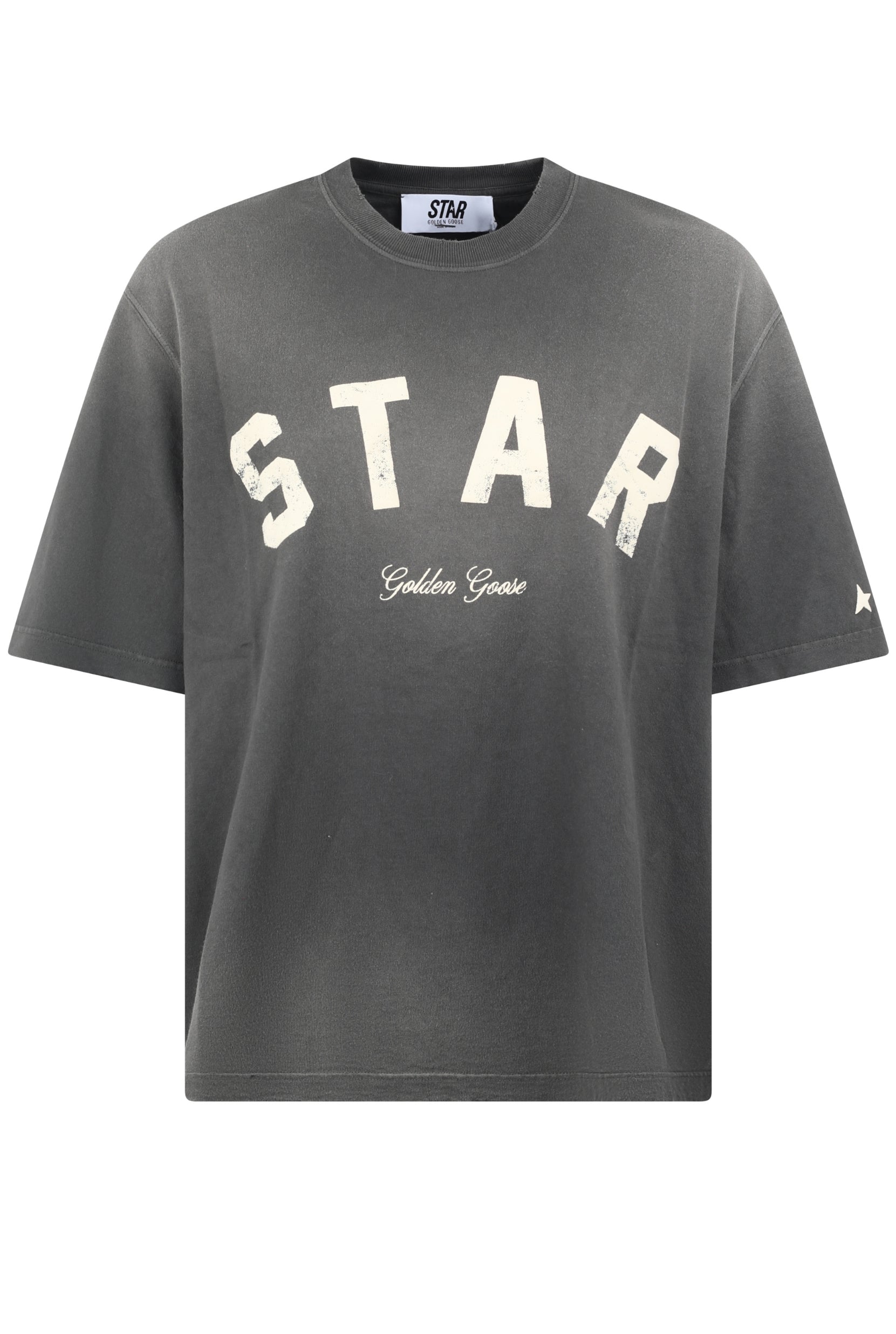STAR/ UNISEX RELAXED FIT T-SHIRT/ COTTON JERSEY/ SUNFADED WASH/ STAR GOLDEN GOOSE PRINT/ STAR LABEL