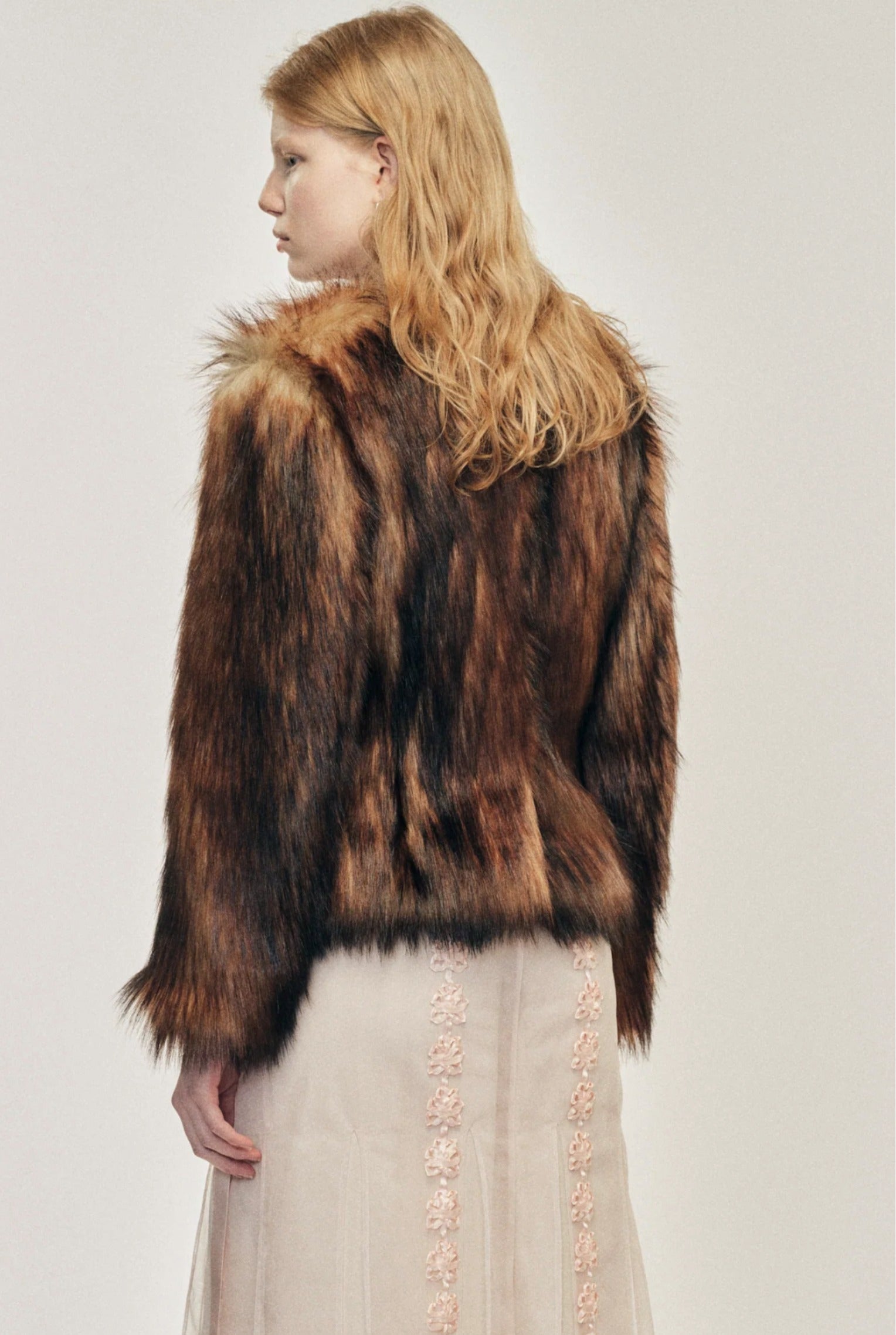 SCULPTED FAUX FUR JACKET