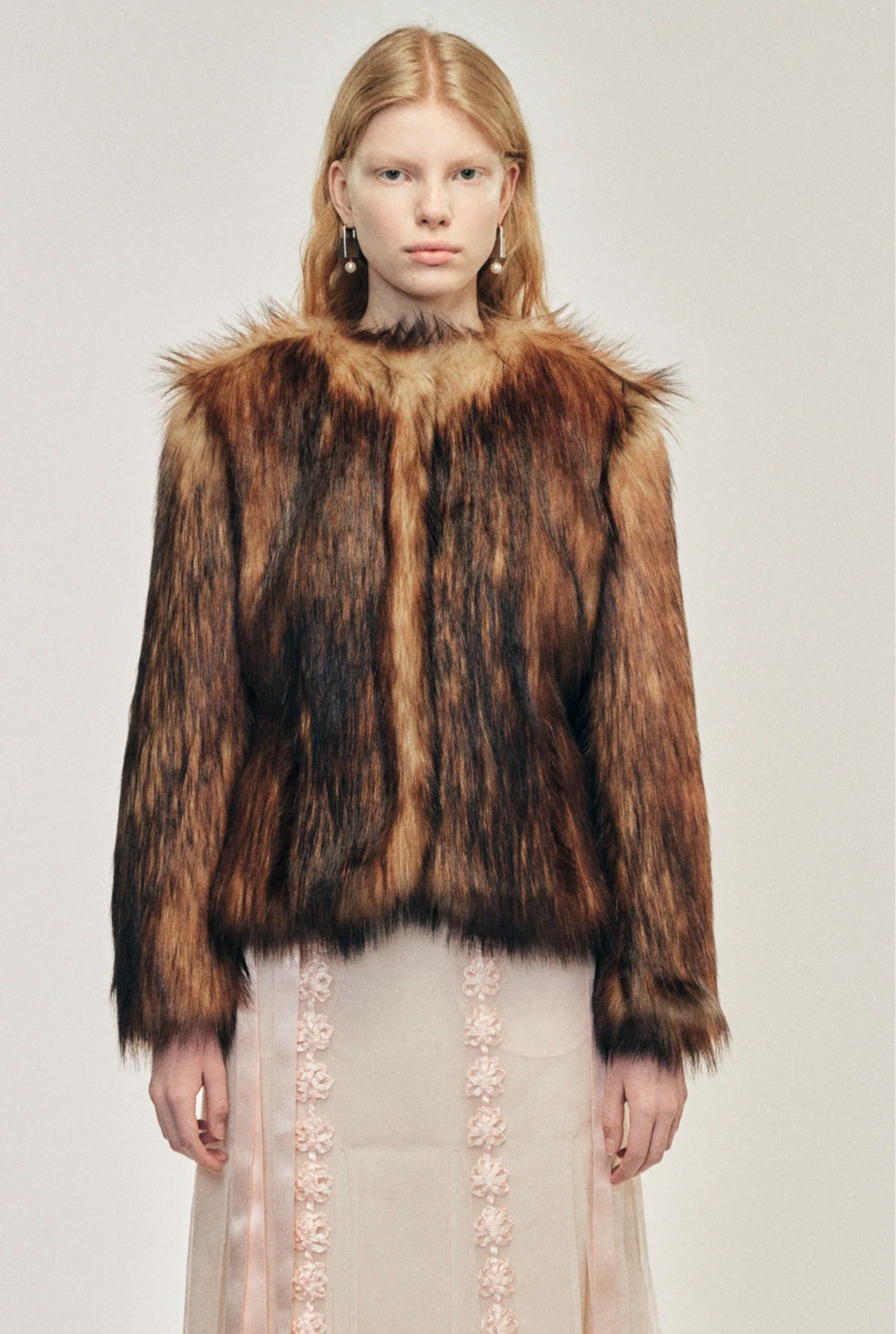 SCULPTED FAUX FUR JACKET