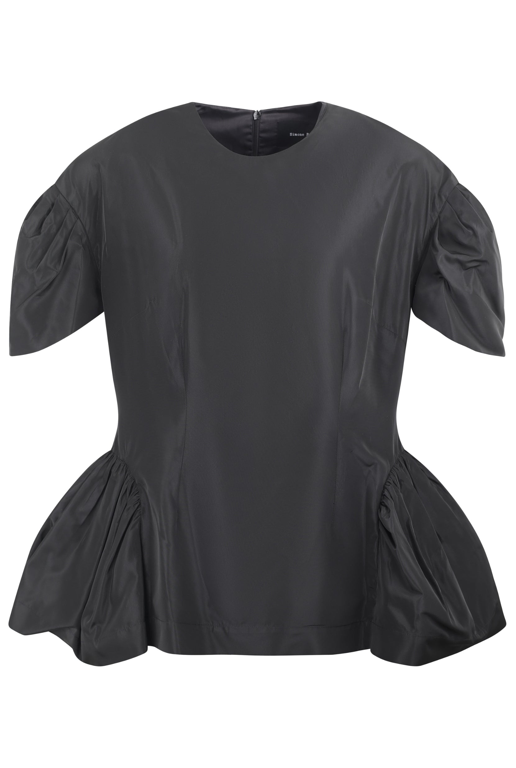 SCULPTED PEPLUM TOP BLACK