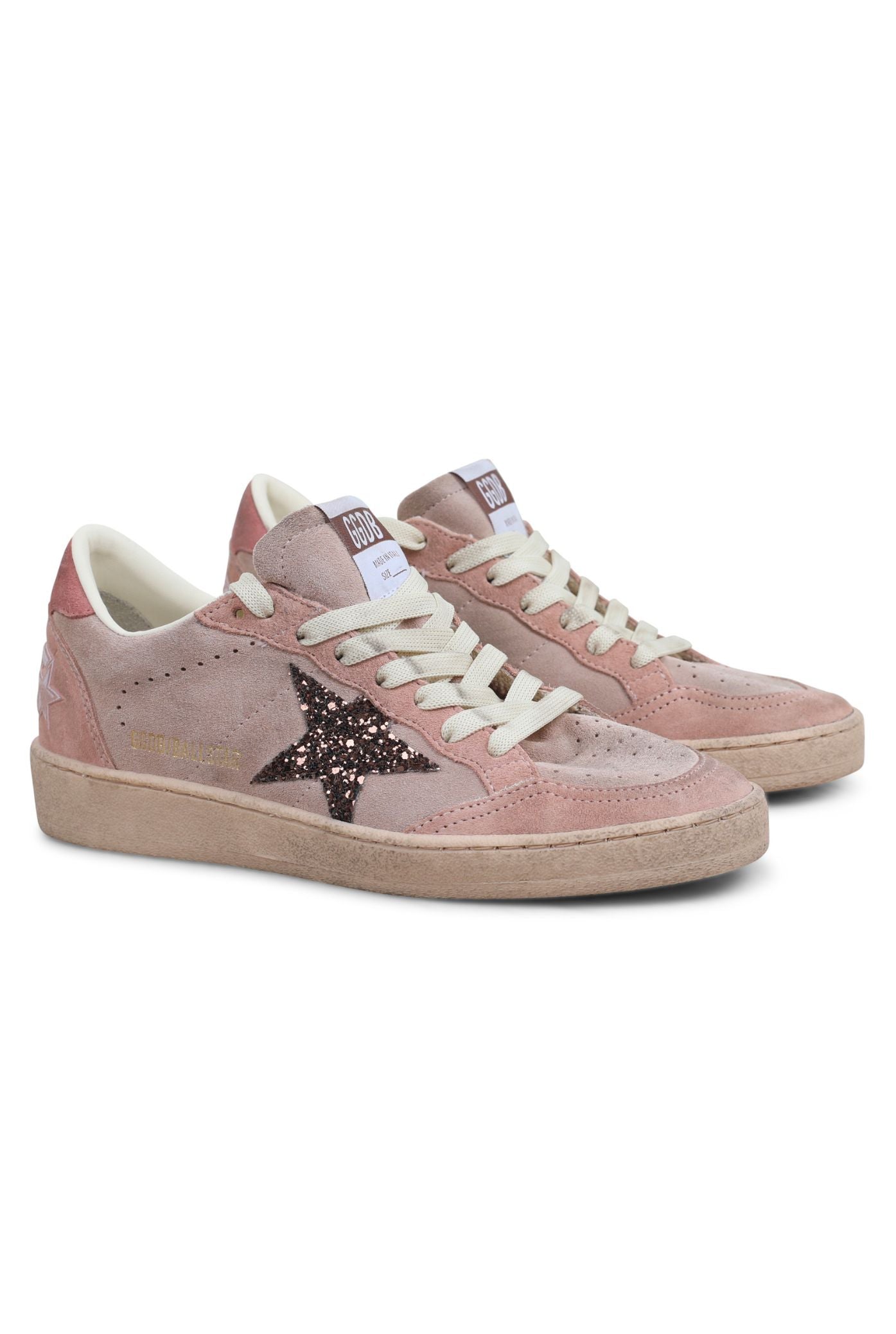 BALLSTAR SUEDE UPPER TOE TONGUE SPUR AND HEEL GLITTER STAR