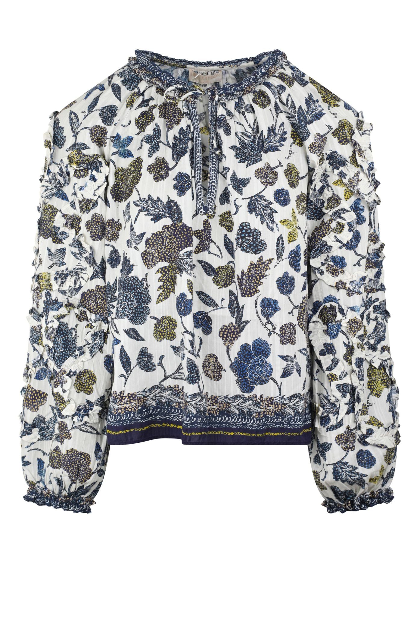 Azrou Long Sleeve Blouse Porcelain