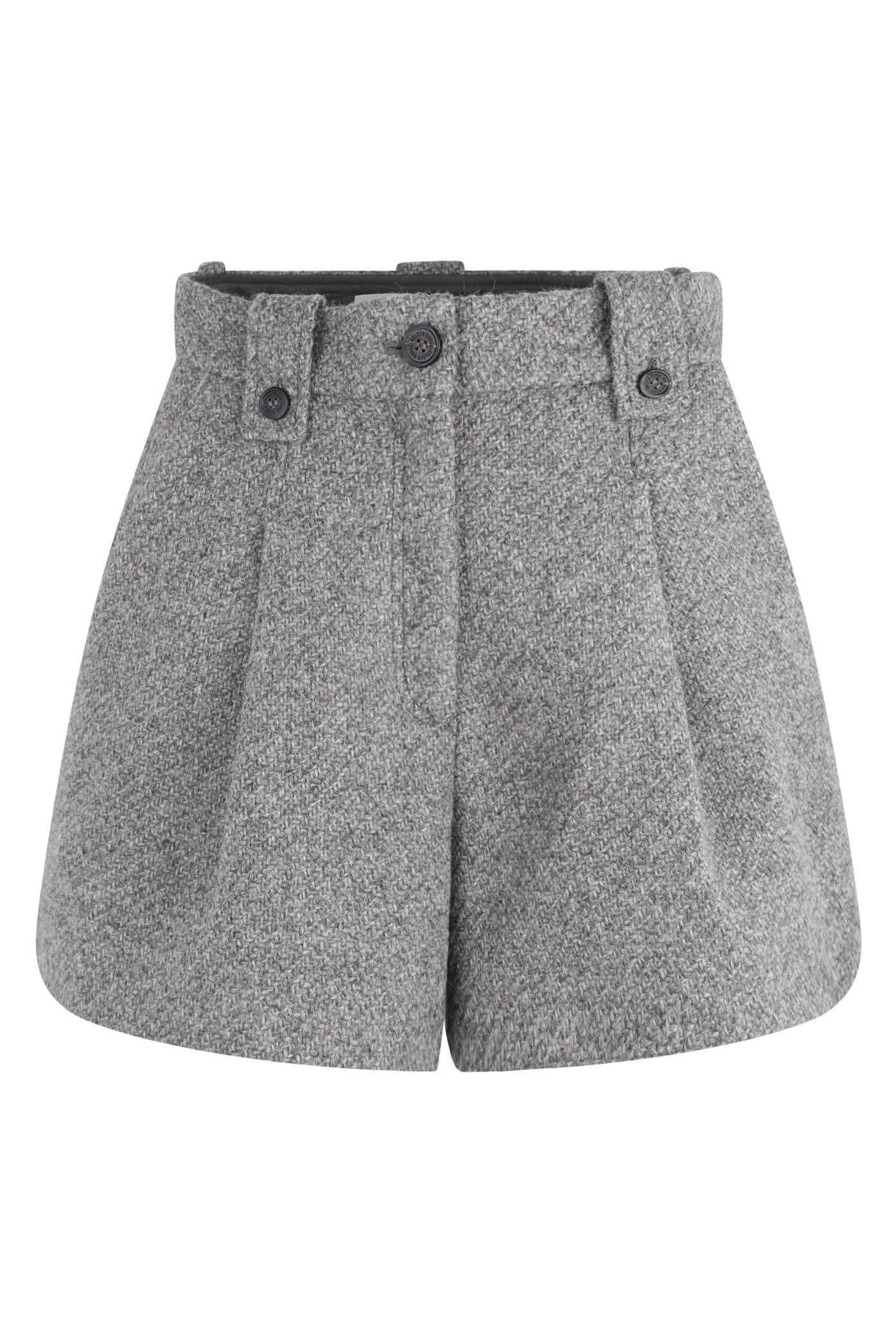 JOURNEY W'S PLEATED SHORTS RYANNA SALT AND PEPPER VIRGIN WOOL
