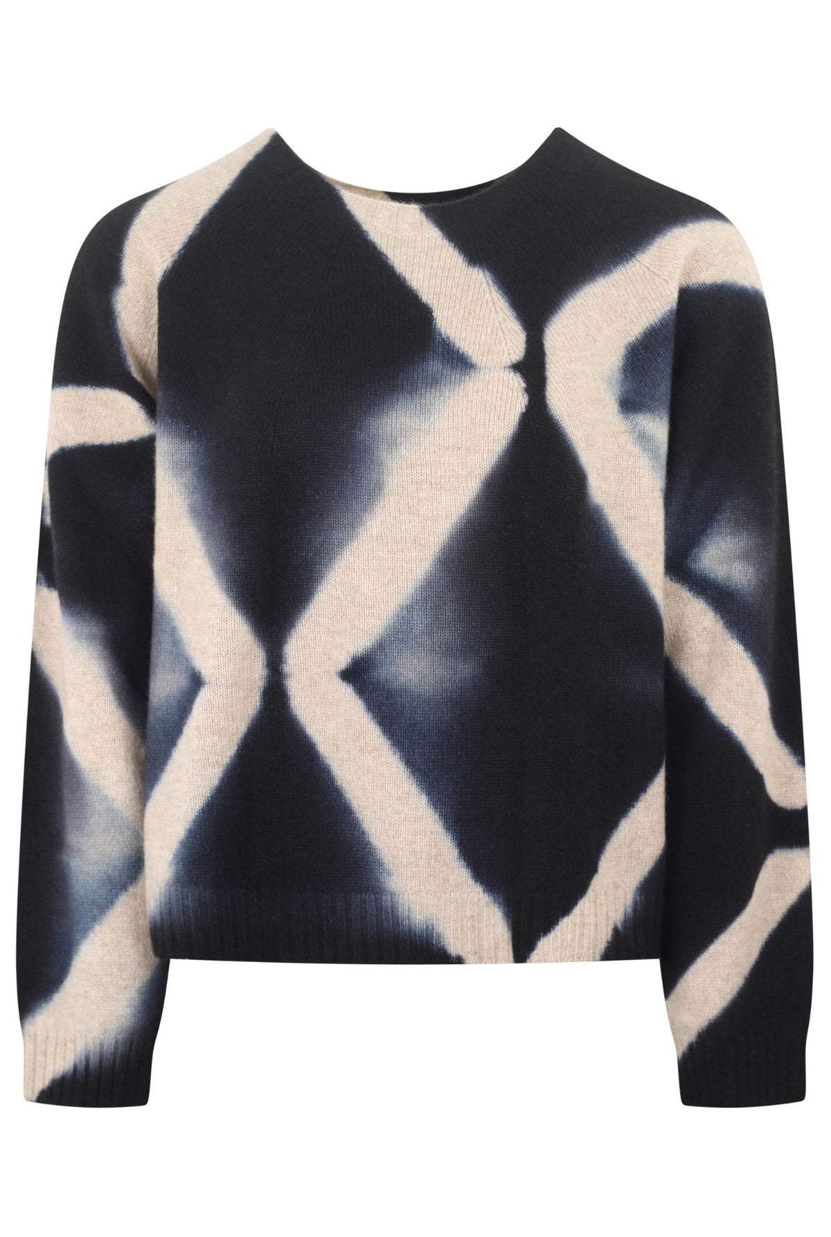 Cashmere Seamless Pullover - Itajime - Black - Sand