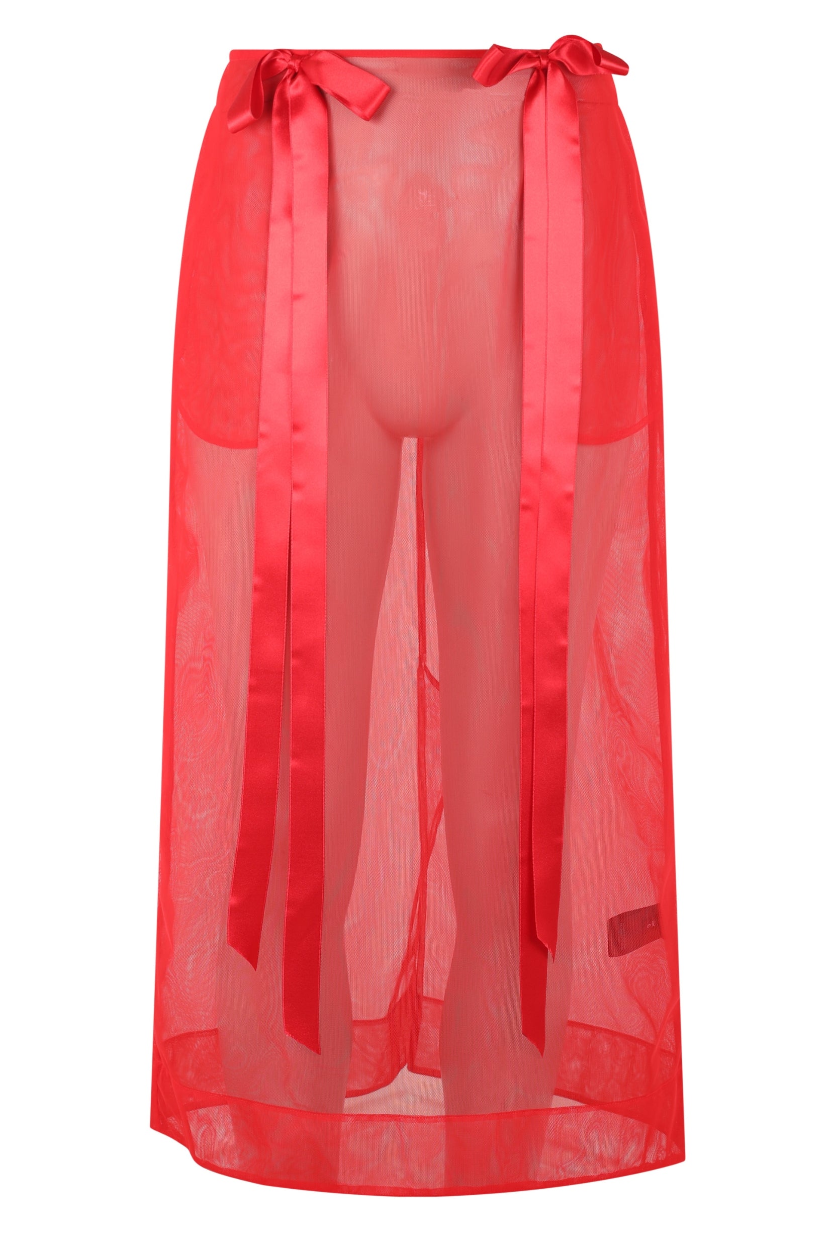 SHEER BOW RIBBON TAIL SKIRT