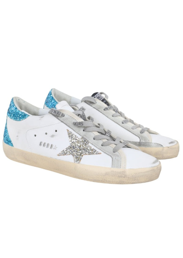 SUPER-STAR LEATHER UPPER SUEDE LACING WITH TRIMS GLITTER STAR HEEL AND SPUR METAL LETTERING