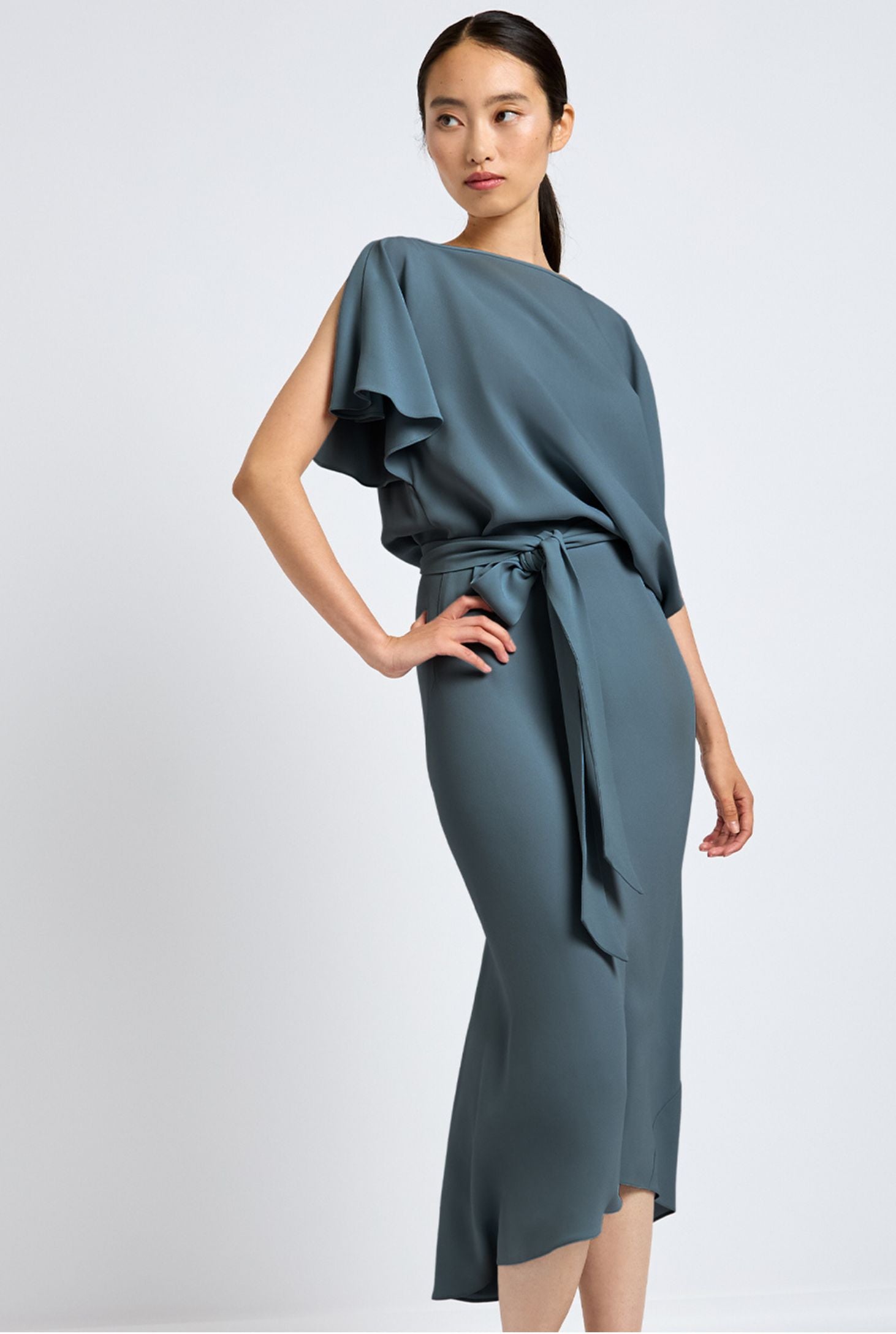 SENUNA SBC CREPE DRESS LAGOON