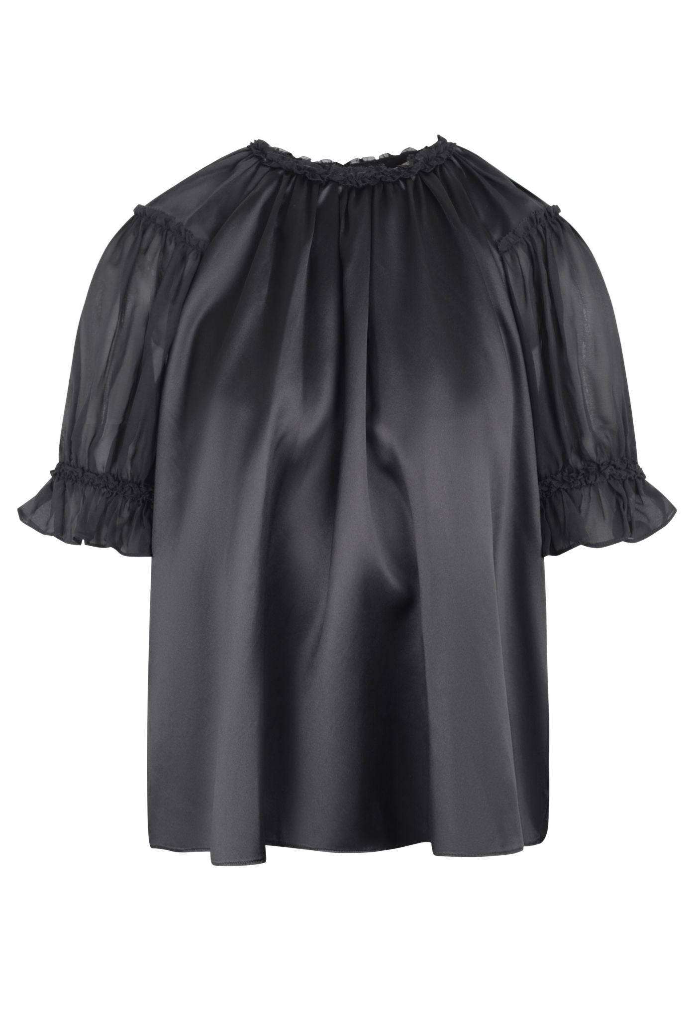 Alina SS Silk Top Noir