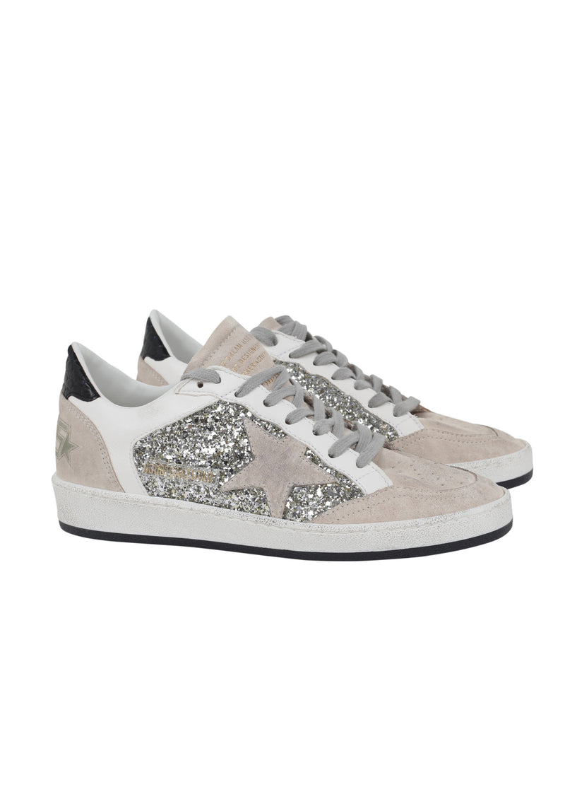 BALL STAR GLITTER AND LEATHER UPPER LEATHER STAR SPUR COCCO PRINTED HEEL