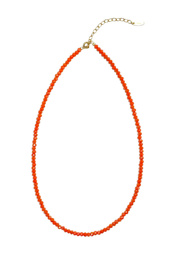 Sunny Orange Necklace w/ Tiny Eye Charm