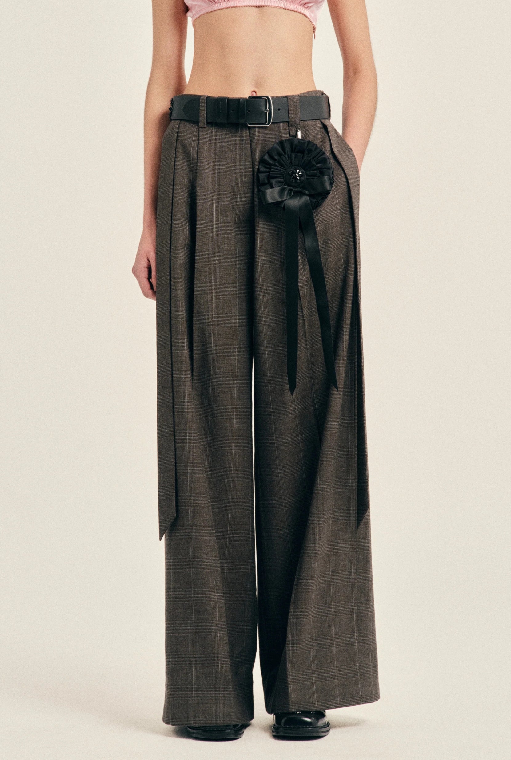 WIDE LEG SASH TROUSERS