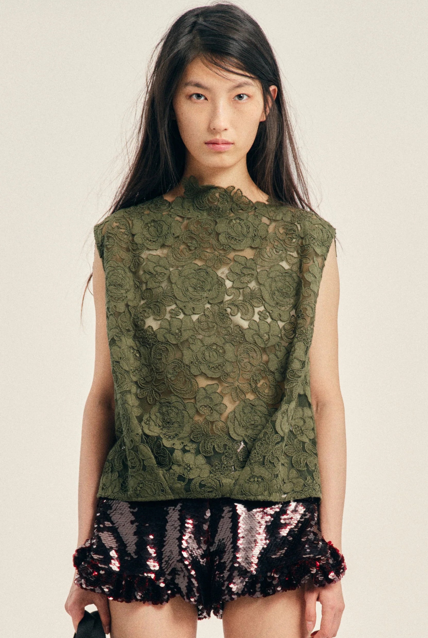 BOXY SMOCK TOP KHAKI