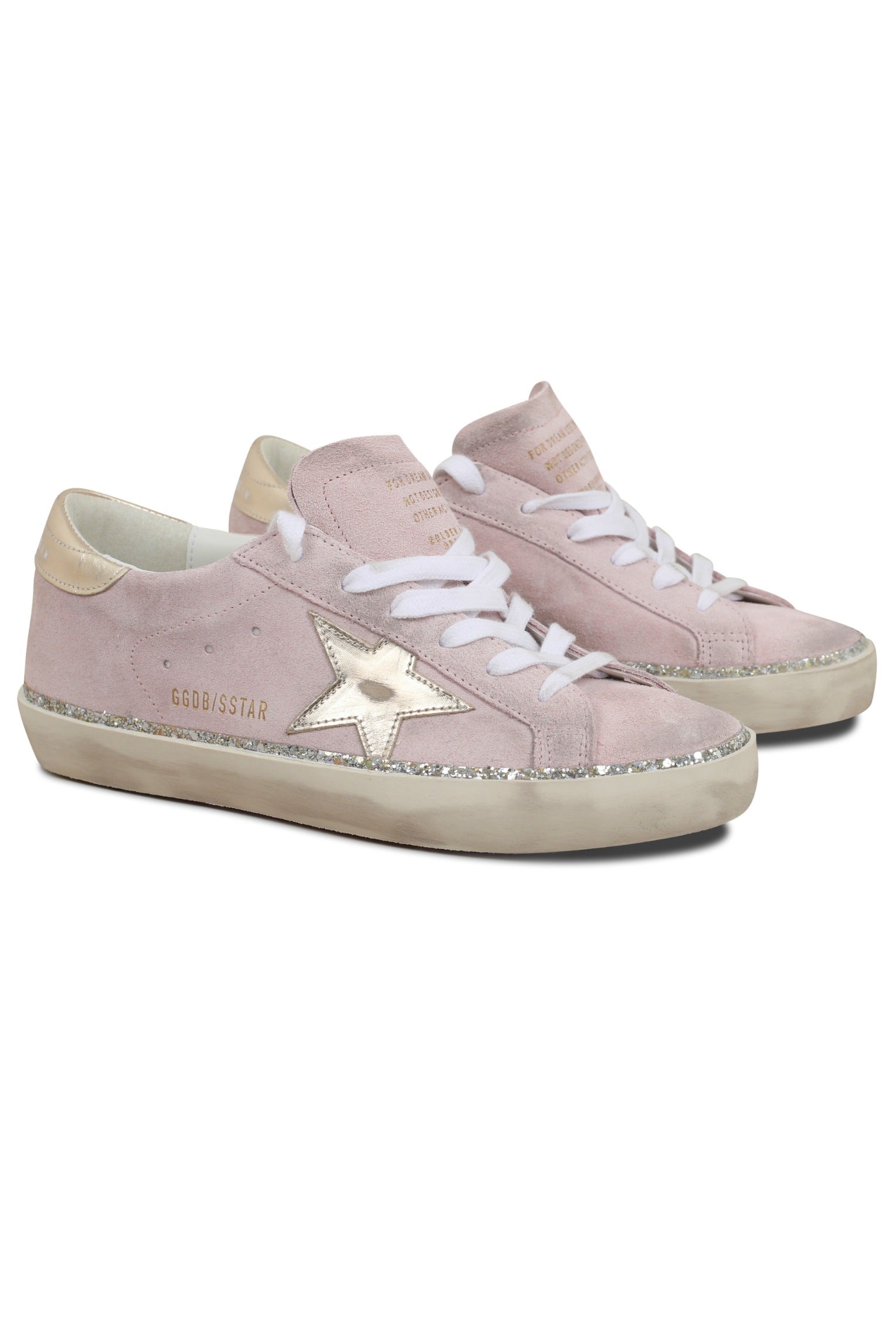 SUPER STAR SUEDE UPPER LAMINATED STAR AND HEEL GLITTER EDGE