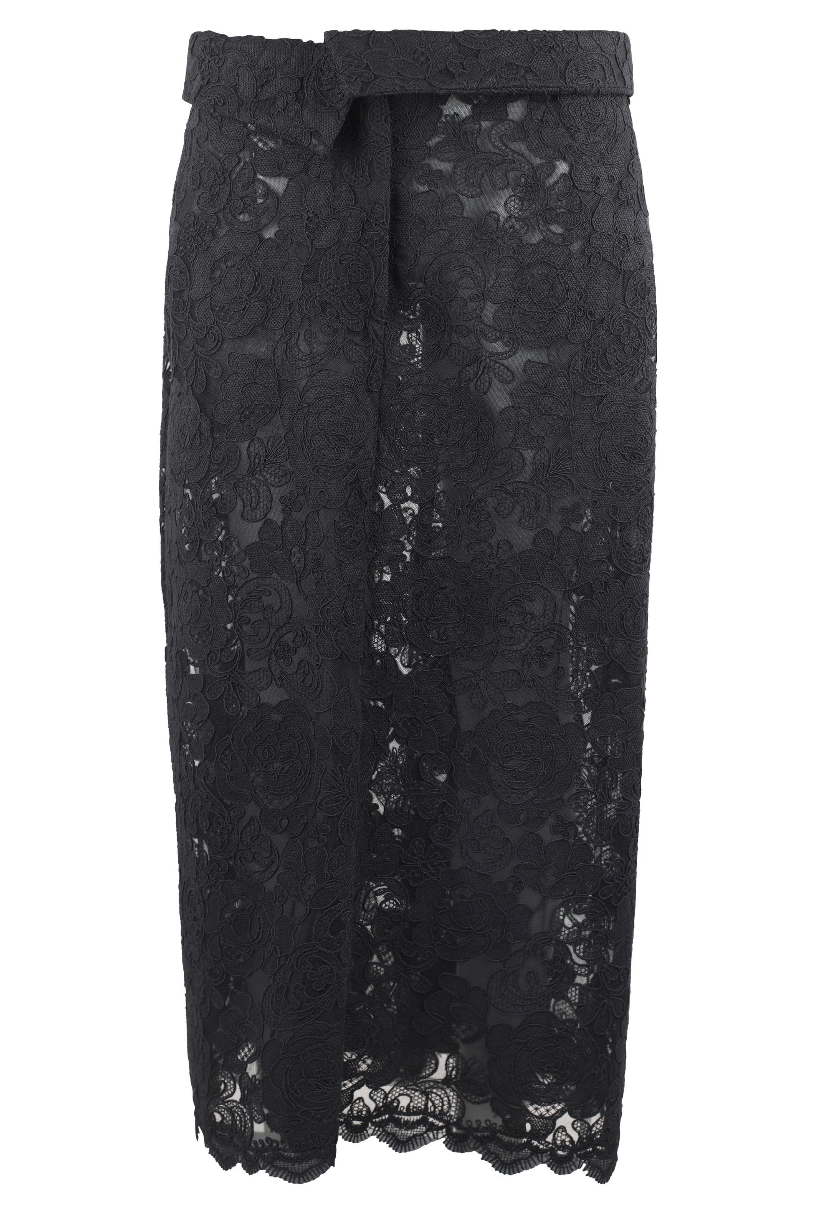 PEELING WAIST COLUMN SKIRT BLACK