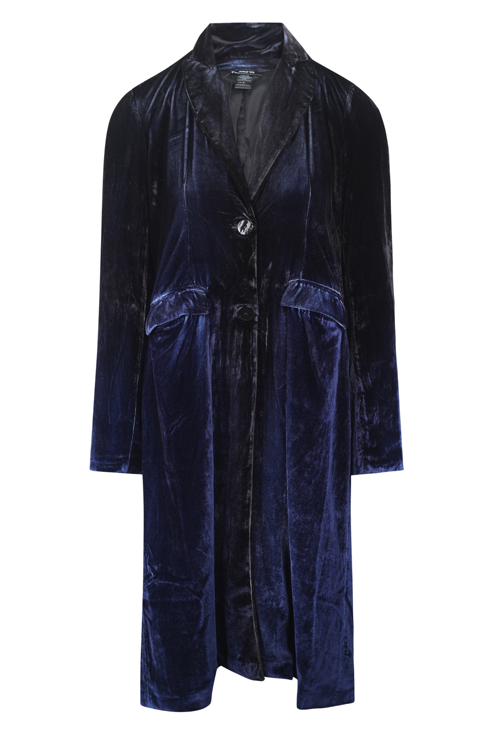 STRETCH VELVET COAT W/ BLACK SHADOW MIDNIGHT
