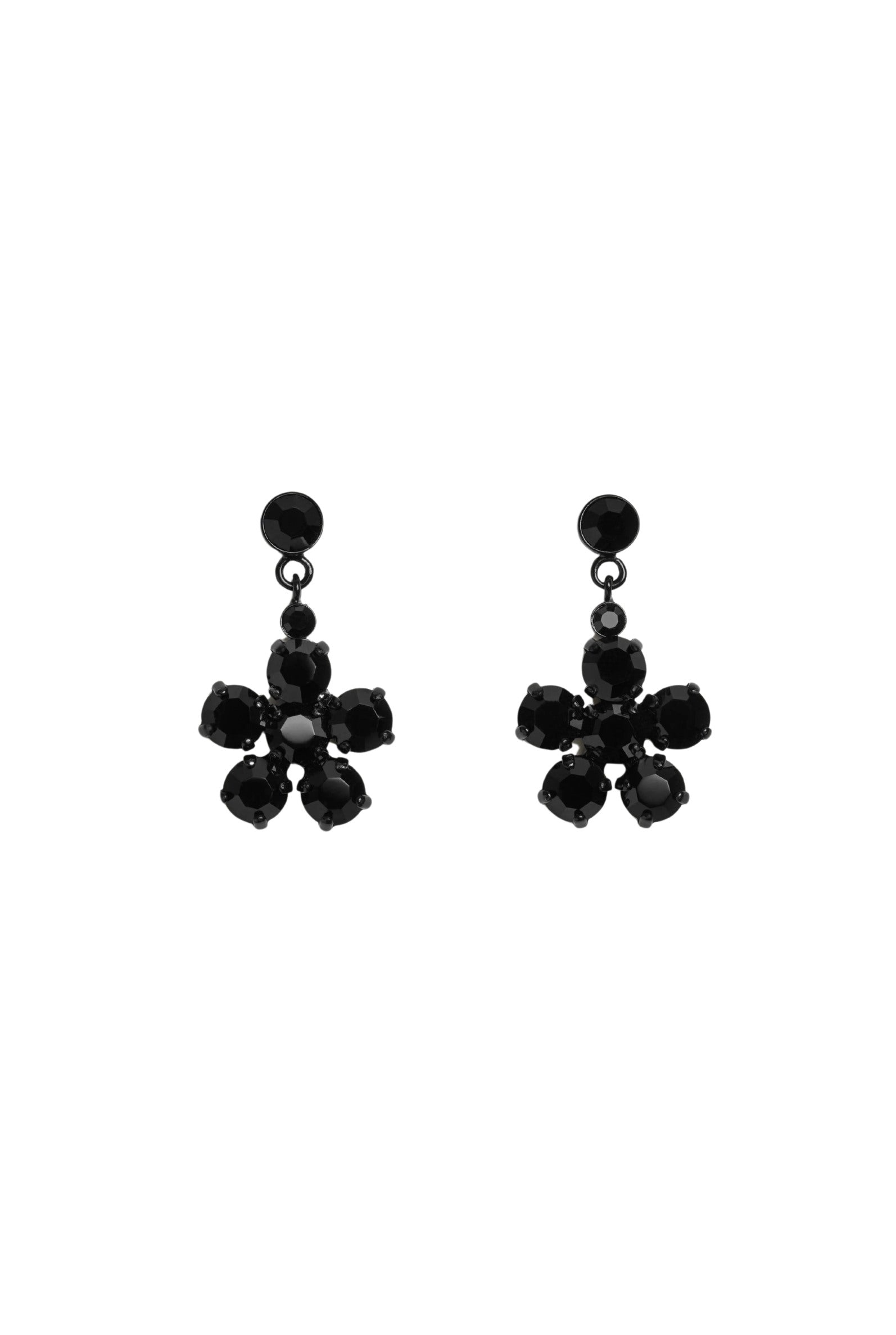 MINI DAISY DROP EARRINGS JET
