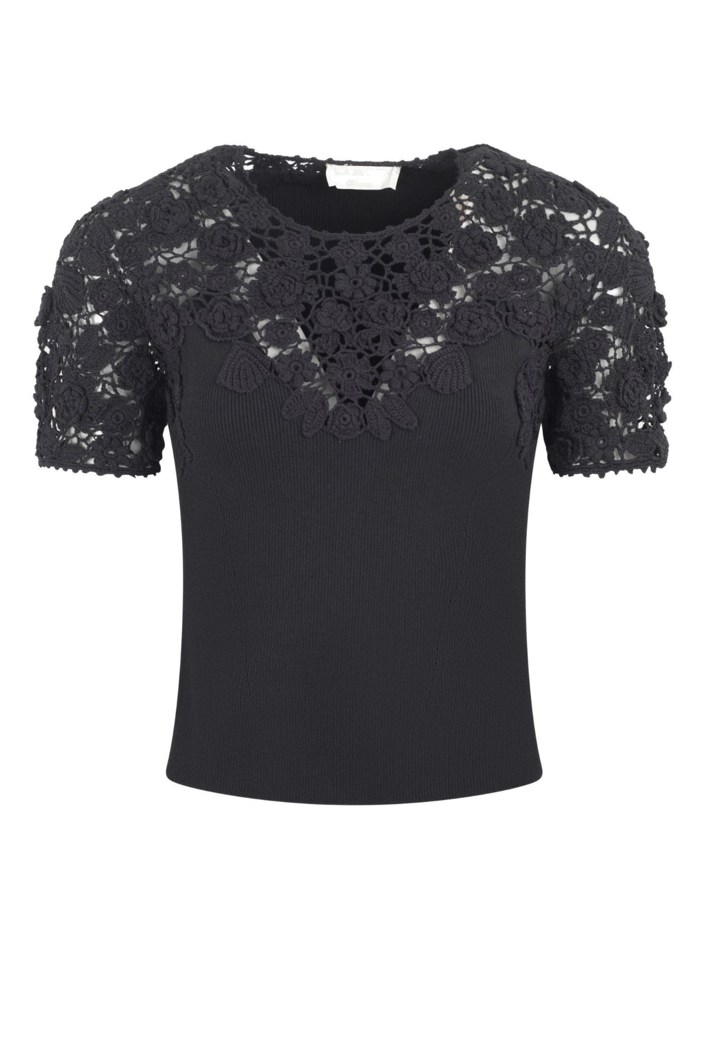 Clelia SS Crochet Top Noir