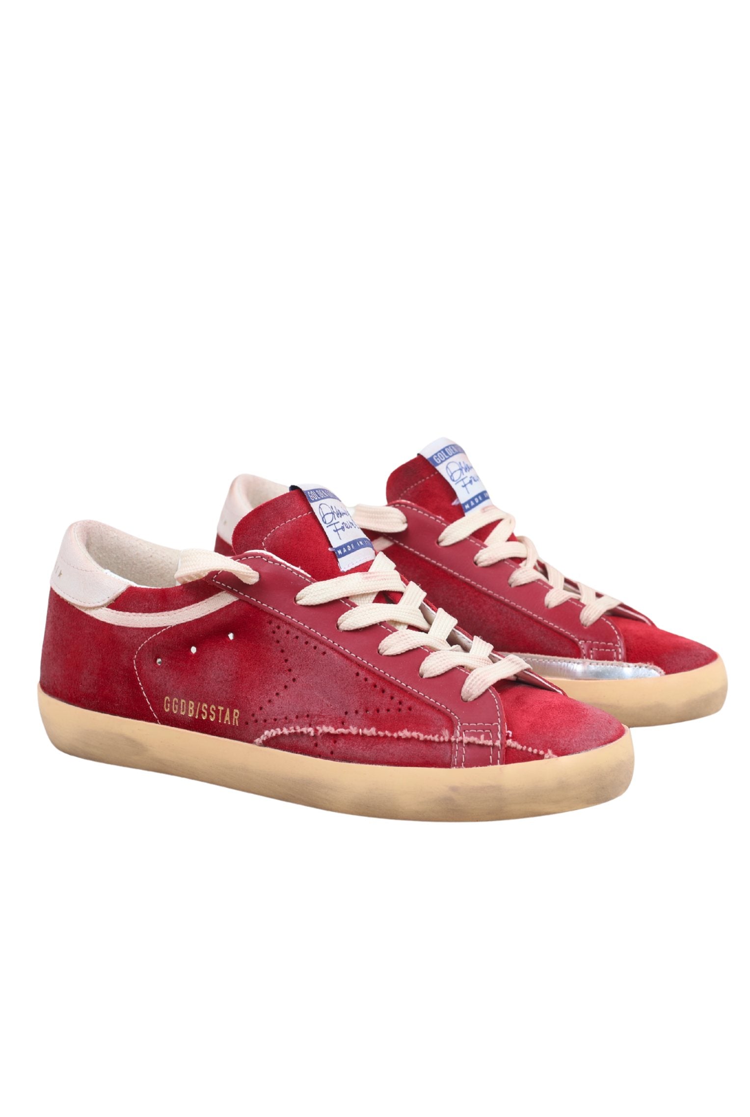 SUPER-STAR SUEDE UPPER TOE AND TONGUE PERFORATED STAR LEATHER HEEL