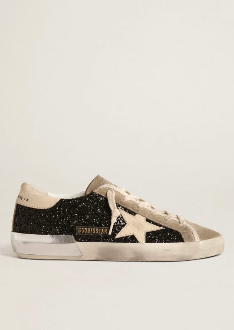 SUPER-STAR GLITTER UPPER SUEDE TOE VINTAGE LEATHER STAR AND HEEL LAMINATED FOXING