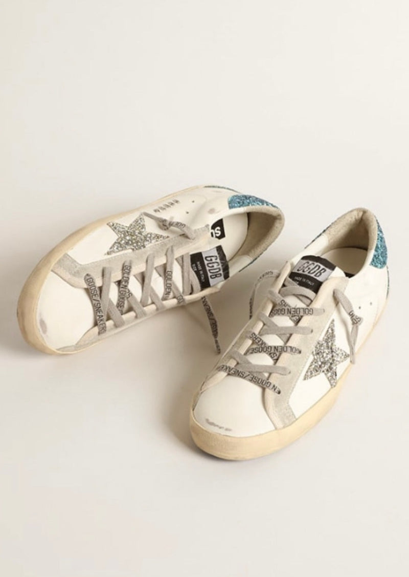 SUPER-STAR LEATHER UPPER SUEDE LACING WITH TRIMS GLITTER STAR HEEL AND SPUR METAL LETTERING